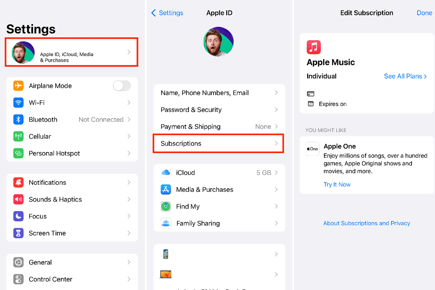 manage subscriptions on iOS