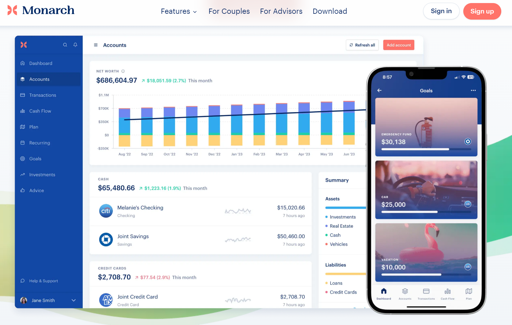 Budgeting app with wealth management services